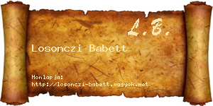 Losonczi Babett névjegykártya